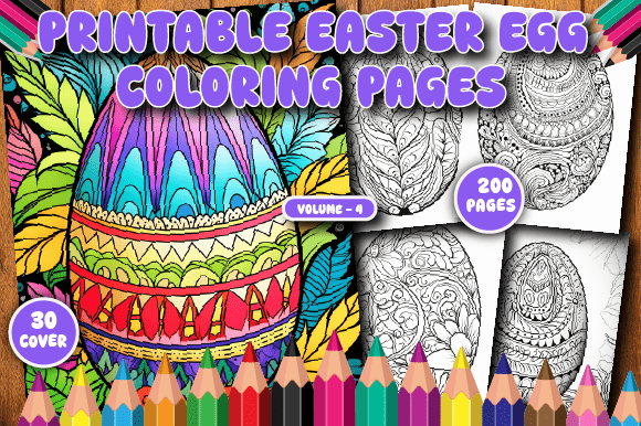 200 Printable Easter Egg Coloring Pages V-4: A Strategic Resource for Creative and Commercial Use