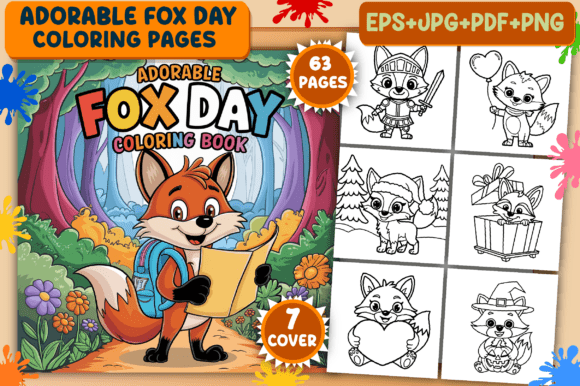 Adorable Fox Day Coloring Pages for Kids