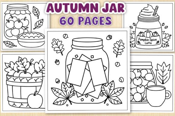 Autumn Jar Bold and Easy Coloring Pages for Adults