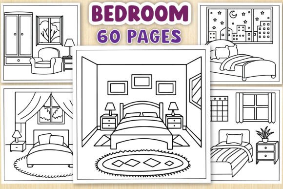 Bedroom Bold and Easy Coloring Pages for Adults