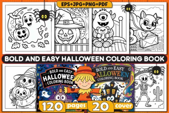Bold and Easy Halloween Coloring Book
