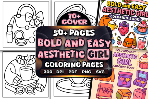 Bold Easy Aesthetic Girl Coloring Pages