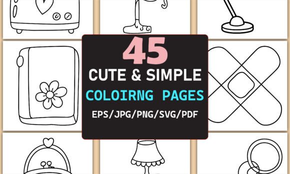 Bold Easy Cute Simple Coloring Book: A Versatile Digital Resource for Artists and Creators