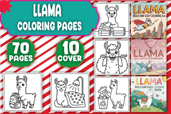 Bold Easy Llama Coloring Pages Adults