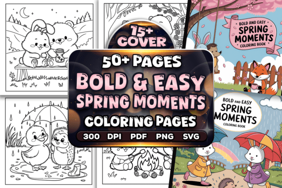 Bold Easy Spring Moments Coloring Pages