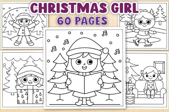 Christmas Girl Bold Easy Coloring Page: A Festive and Accessible Creative Experience for Adults