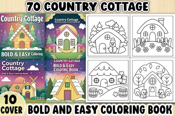 Country Cottage Coloring Pages for Adults