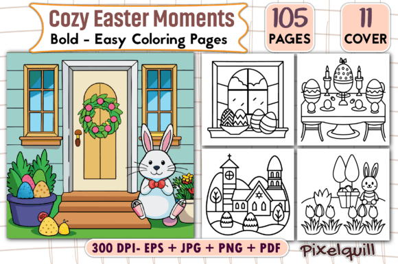 Cozy Easter Moments Coloring Pages