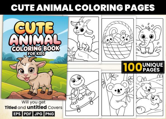 Cute Animal Coloring Book Pages for Kids – A Creative and Educational Resource