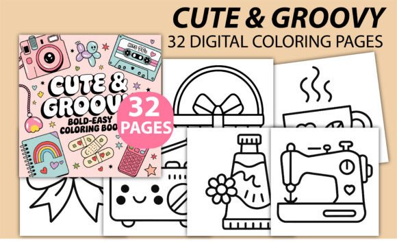 Cute Groovy Bold Easy Coloring Pages: A Creative Escape for All Ages