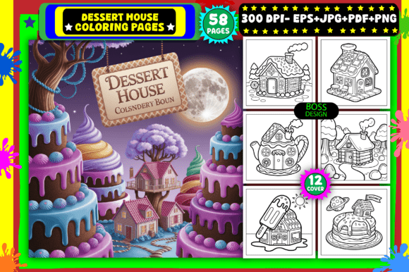 Dessert House Coloring Pages for Kids