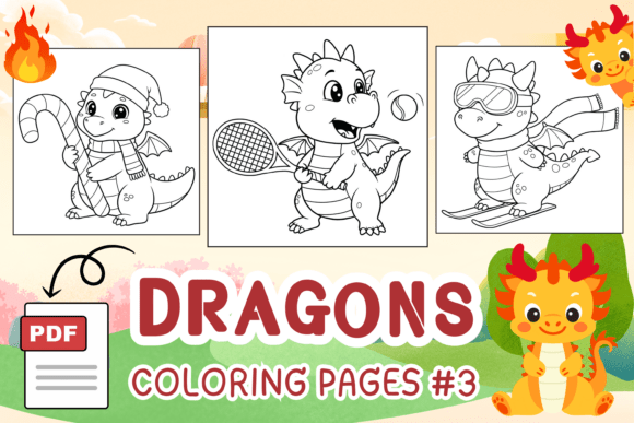 Dragons Coloring Pages 3: A Creative Resource for Mythical-Themed Art