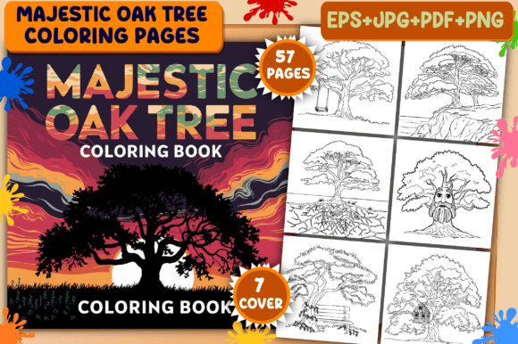 Majestic Oak Tree Coloring Pages