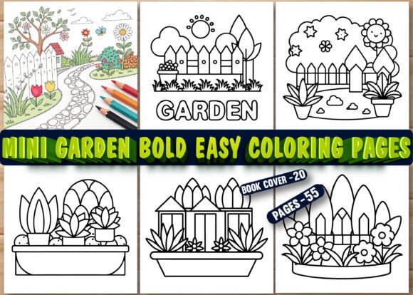 Mini Garden Bold Easy Coloring Pages: A Simple and Engaging Choice for Kids