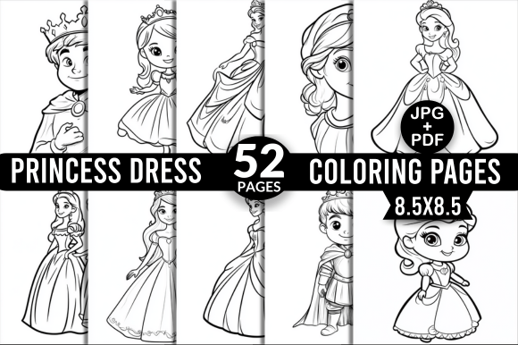Princess Dress Coloring Pages: A Unique Design for Creative Expression and Business Opportunities